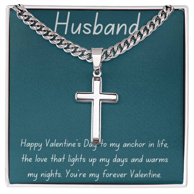 Husband Cross Pendant with a Chain