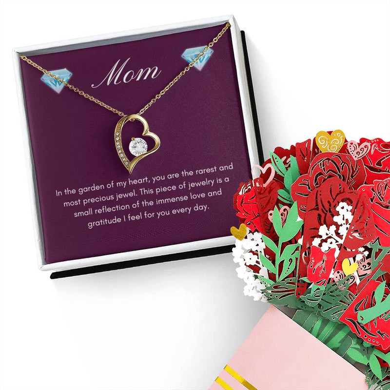 Mom's are Jewels in Our Lives Necklace and Faux Flowers Set